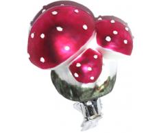 Christbaumschmuck Pilz Glückspilz Fliegenpilz Clip Weihnachtskugel Weihnachtsbaumschmuck Glas mundgeblasen