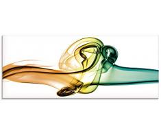 Artland Glasbilder Wandbild Glas Bild einteilig 125x50 cm Querformat Abstrakte Kunst Rauch Wellen Farben Bunt S6OV
