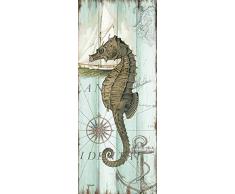 Rahmen-Kunst Keilrahmen-Bild – TRE Sorelle Studios: Antique La Mer Sea Creature Panel II Leinwandbild Seepferdchen Meerestiere maritim