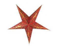 Guru-Shop Faltbarer Advents Leucht Papierstern, Weihnachtsstern Artemis, Beige, Farbe: Beige, 60x60x20 cm, Star Fensterdeko, 5 Spitzen