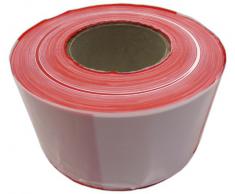 Absperrband 500m rot/weiß 80mm PE-Folie reißfest Spenderbox Flatterband Foliensperrband Warnband (520-75)