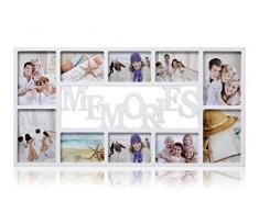 ARPAN 10 Multi-Fotorahmen, aus Polystyrol, für Fotos mit je 15 x 15 x 15 cm, Weiß, Kunststoff, 71 x 36 x 3 cm