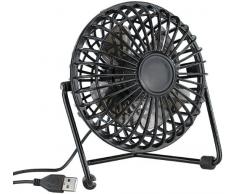 PEARL Ventilator Büro: Mini-USB-Tischventilator, Vollmetall, neigbar um 360°, 2,5 W, Ø 15 cm (Schreibtisch Ventilator)
