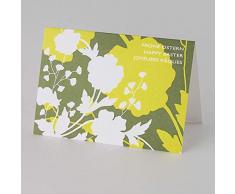 10 reduzierte Designer-Ostergrußkarten: Frohe Ostern, Happy Easter, Joyeuses Pâques, Klappkarten mit weißen, gefütterten Umschlägen