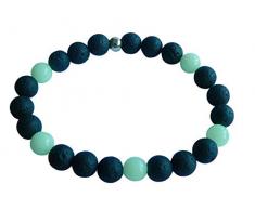 Lava Kugel Armband mit Leuchtkugeln fluoreszierend Größenwahl Größe 16 Zentimeter (XS)