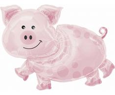 Anagram 1106202 - Party und Dekoration - Folienballon Super Shape - Schwein, circa 89 x 64 cm