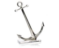 com-four® Deko Anker im modernen Stil - Maritime Dekofigur aus Aluminium - Skulptur aus Metall zum Hinstellen - 40,5 x 12,5 x 29 cm