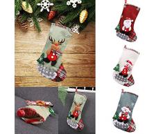 99native Weihnachtsstrümpfe Süßigkeits Taschen Weihnachtsdeko,Bonbon Geschenkbeutel Weihnachtssocken Anhänger,Weihnachtsbaum Geschenktasche Zucker Beutel Hängetaschen Nikolausstrumpf (Rot)