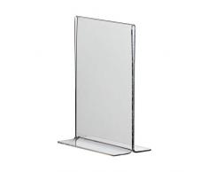 Vorteilspaket / 5 x Menükartenhalter „T-Form DIN A6 / Hochformat / Speisekartenhalter / Eiskartenhalter / Tischaufsteller / Restaurantaufsteller / Acrylaufsteller / Gastronomie / Hochzeit