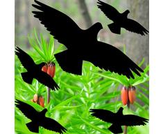 GreenIT Warnvogel Set Vogel Vögel Warnvögel Silhouette Aufkleber die Cut Tattoo Fenster Schutz gegen Vogelschlag Deko Folie (1 Set schwarz)