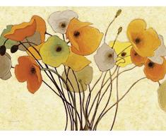 Artland Poster oder Leinwand-Bild fertig aufgespannt auf Keilrahmen mit Motiv Shirley Novak Kürbismohn I Botanik Blumen Mohnblume Malerei Orange