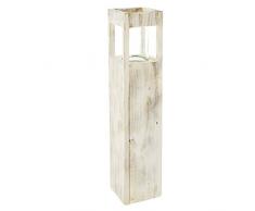 FRANK FLECHTWAREN Große Windlicht-Säule Shabby-Charme