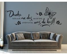 tjapalo® s-pkm259 Wandtattoo Wohnzimmer Wandsticker Wandaufkleber Spruch Denke nicht so oft an das, was dir fehlt (Breite 140 x Höhe 49 cm)
