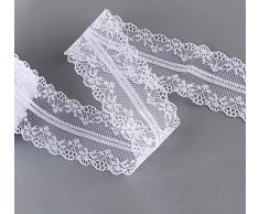 ABSOFINE Spitzenbordüre Vintage Spitzenband Weiss Beige Vintage für Hochzeit Tischdeko Basteln Geschenkband (30M)