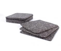10er Set Glasuntersetzer aus Filz in dunkelgrau (und weitere Farben wählbar), Edel und elegant, 10cm quadratisch
