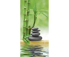 Artland Echt-Glas-Wandbild Deco Glass scorpp Spa Konzept Zen Basaltsteine Wellness Zen Stein Fotografie Grün A6NK