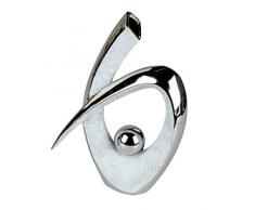 Lifestyle & More Moderne Dekovase Blumenvase Tischvase Vase aus Keramik Stone Silber 21x29 cm