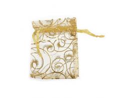 ROSENICE Organzabeutel Organzasäckchen Tunnelzug Geschenktüten Hochzeit Gunst Taschen Geschenk Schmuckbeutel 7x9cm - 100 Stücke