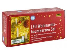 Idena 31102 - 10 Stück LED Christbaumkerzen zum Klemmen, warm weiÃ, ca. 12 cm, Batterie betrieben, mit Infrarot Fernbedienung