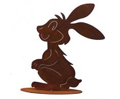 Rostikal | Osterhase „Herbert“ | Edelrost Oster Deko im Comic Style | 32 cm hoch