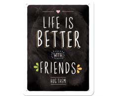 Nostalgic-Art 26200, Word Up Life is Better with Friends, Blechschild 15x20 cm, Metall, bunt, 15 x 20 x 0,2 cm