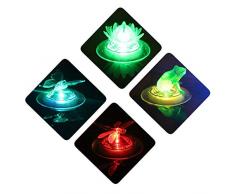 Cxjff Solar-Schwimmlicht, wasserdicht, Farbwechsel, Solar-Pool-Licht für den Garten, Schwimmbad (4 Stück, Lotus, Libelle, Schmetterling, Frosch) Bild 2
