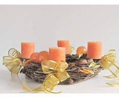 Adventskranz in Orange Sterne Engel Tannenbaum Kerzen Weihnachten Kranz Gold Advent Zitronen Kugeln Hirsche Schleifen Bänder
