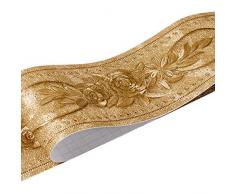 Selbstklebende Bordüre Wandtattoo 3D PVC Rosenmuster Schälen und Stock Wasserdichte Entfernbare Tapeten Aufkleber Dekoration für Wohnzimmer Badezimmer Küche Fliesen