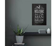 artboxONE Alu-Print 30x20 cm Typografie Menschen Fashion Barber Shop II schwarz hochwertiges Alu-Dibond Bild - Wandbild Typografie Menschen Fashion Kunstdruck von Anna Kozlenko