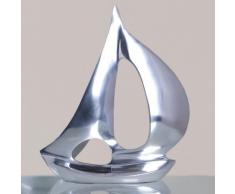 Skulptur Boot Metallobjekt Schiff Alu poliert Höhe ca. 35 cm