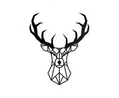 Rerum & Consilium geometrischer Hirschkopf XL in Schwarz | Made in Germany | 89 x 73 cm | unsichtbare Befestigung | Stahl | Hirschkopf/Hirschgeweih Deko