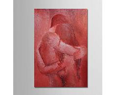 Ölgemälde Auf Leinwand Handgemalt,Abstrakte Menschen Abbildung Gemälde,Romantische Rote Mann Und Eine Frau Umarmen,Luxuriöse Große Vintage Modern Home Wand Dekor Für Wohnzimmer Schlafzimmer Bür