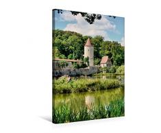 Premium Textil-Leinwand 50 cm x 75 cm hoch, Ein Motiv aus dem Kalender Dinkelsbühl - Romantisches Kleinod | Wandbild, Bild auf Keilrahmen, Fertigbild auf echter Leinwand, Leinwanddruck (CALVENDO Orte);CALVENDO Orte