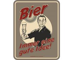 RAHMENLOS Original Blechschild: Bier, Immer eine Gute Idee!