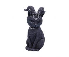 Nemesis Now Horned Occult Cat Figurine Dekofigur Katze mit Hörnern, Pawzuph, Polyresin, schwarz/Silber, Einheitsgröße