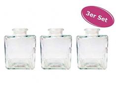 itsisa Kleine Vase Binky, Kleine Glasvase, 3er Set - Glasflasche, Tischdekoration, Glasvasen, Landhaus