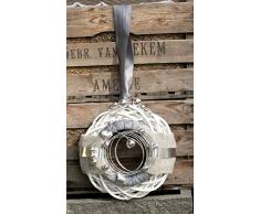 HIKO-EVENTDEKO Doppelkranz Wandkranz Nr.37 Türkranz 30 cm mit Filz grau weiß Silber modern Türdeko