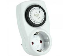 REV ZEITSCHALTUHR STECKDOSE ǀ mechanische Schaltuhr klein und kompakt ǀ mit 48 Schaltzeiten pro Tag ǀ nur für den Innenbereich ǀ Kinderschutz ǀ Farbe: weiß