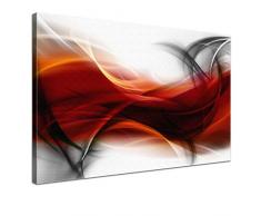 LANA KK - Leinwandbild Empfindung RS abstraktes Design auf Echtholz-Keilrahmen â Fotoleinwand-Kunstdruck in rot, einteilig & fertig gerahmt in 100x70cm