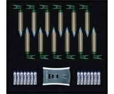 LUMIX Premium Mini, kabellose LED-Mini-Christbaumkerzen, Basis-Set mit 12 Kerzen und IR-Fernbedienung, Flackermodus, Cashmere, Art. 75445