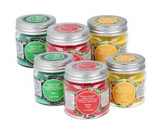 com-four® 6-teiliges Duftkerzen-Set in verschiedenen Duftrichtungen, Deko Kerze im Glas (06-teilig - Duftkerzen)