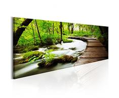 murando - Bilder 135x45 cm - Leinwandbilder - Fertig Aufgespannt - Vlies Leinwand - 1 Teilig - Wandbilder XXL - Kunstdrucke - Wandbild - Wald grün Baum Natur Landschaft c-B-0161-b-a