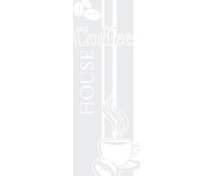 GRAZDesign 980239_57 Fenstertattoo Spruch Coffee House mit Tasse | selbstklebende Fensterfolie fürs Wohnzimmer/Aufkleber für Glas-Tür (150x57cm)