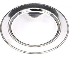 DRULINE Ø39 cm Plain Platzteller Dekoteller Servierteller Servierplatte Edelstahl