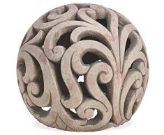 matches21 Kugel Deko Objekt Skulptur Tonfigur Antik-Optik Gartenkugel Dekofigur Garten & Haus 1 STK Ø 22 cm - 3 Größen