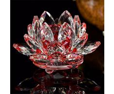 Red Quarz Kristall Glas Lotus Blume Natursteine und Mineralien Feng Shui Kugel Kristalle Blumen Für Hochzeit Souvenirs (10cm)