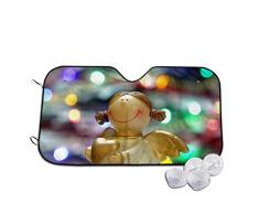 Rterss Windschutzscheibe, Sonnenblende für die Frontscheibe, verhindert das Aufwärmen des Autos im Inneren der Engel-Figur Weihnachten, heller Schmuck, personalisierbar Gr. 80, weiß