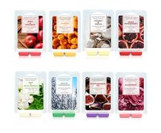 LA BELLEFÉE Duftwachs Wax Melts 100% Sojawachs Raumduft Duftkerze, insgesamt 48 Würfel (560g) - 8 Verschiedene Düfte Geschenk Set für Geburtstag, Vatertag, Hochzeit