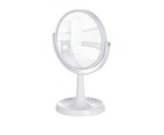 Wenko 3656520100 Kosmetik Standspiegel Rosolina weiß, Spiegelfläche ø 15cm, 500% Vergrößerung, Kunststoff, 19.5 x 28 x 14 cm, weiß