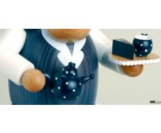 KWO Olbernhau 21625 Räuchermännchen Großmutters Einladung zum Kaffee, 17 cm